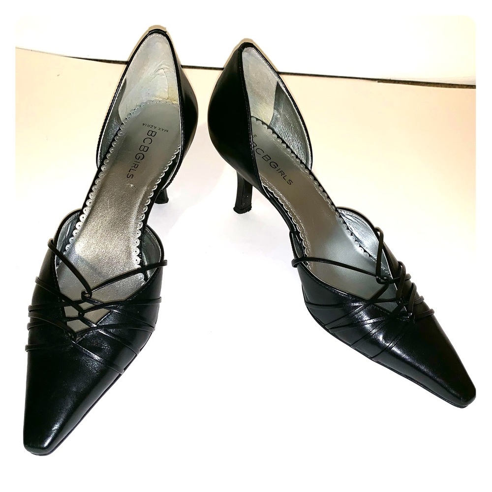 BCBGirls Black Kitten Heel Pointed-Toe Pumps